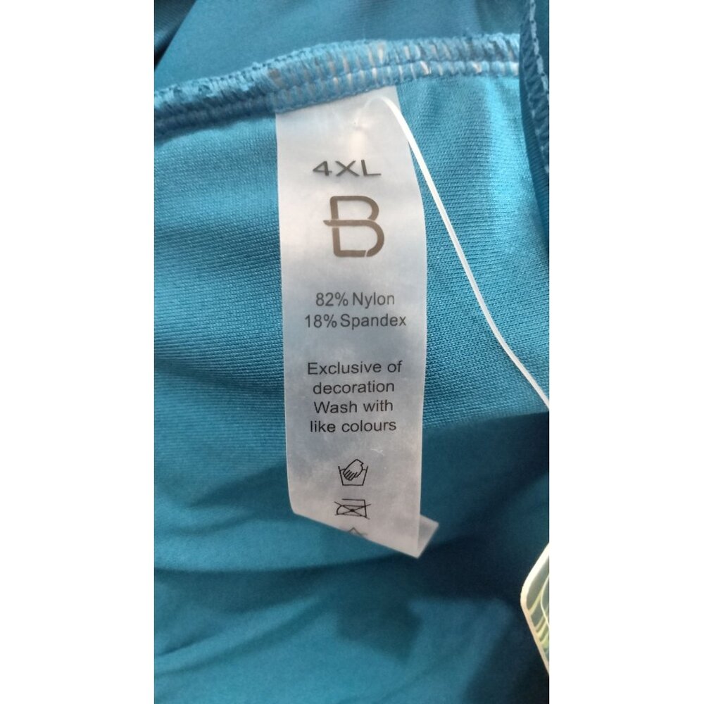 Blooming Jelly Plus Size 4XL One-Piece Swimsuit Ruched Blue Adjustable Back - Picture 5 of 7